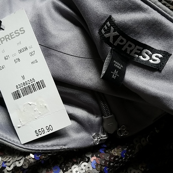 Express leopard sequin mini skirt size medium - Picture 5 of 5